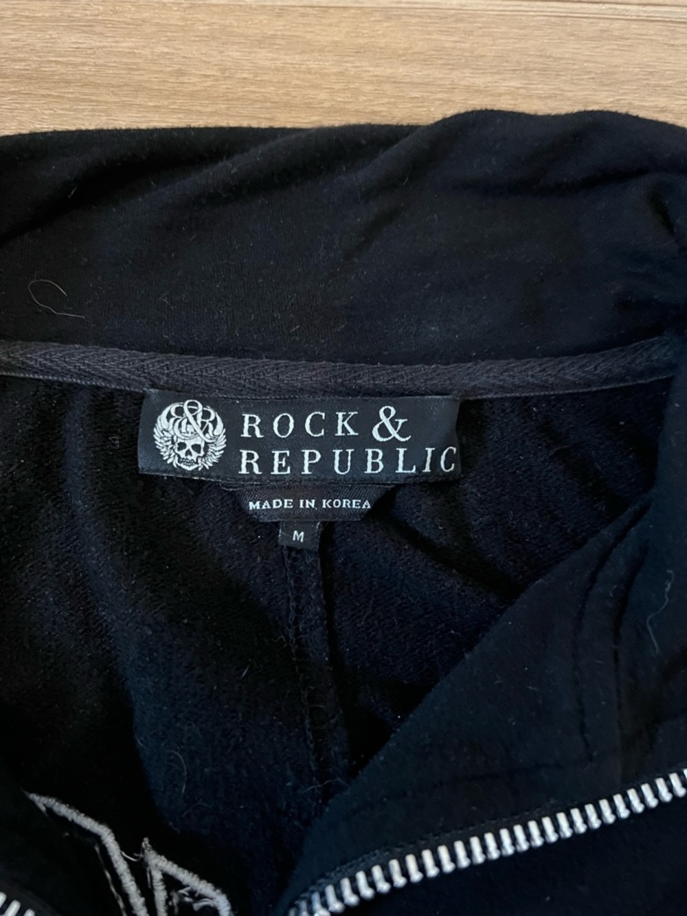 Rock & Republic Black Jacket with White Logo Stitching - Picture 5 of 8